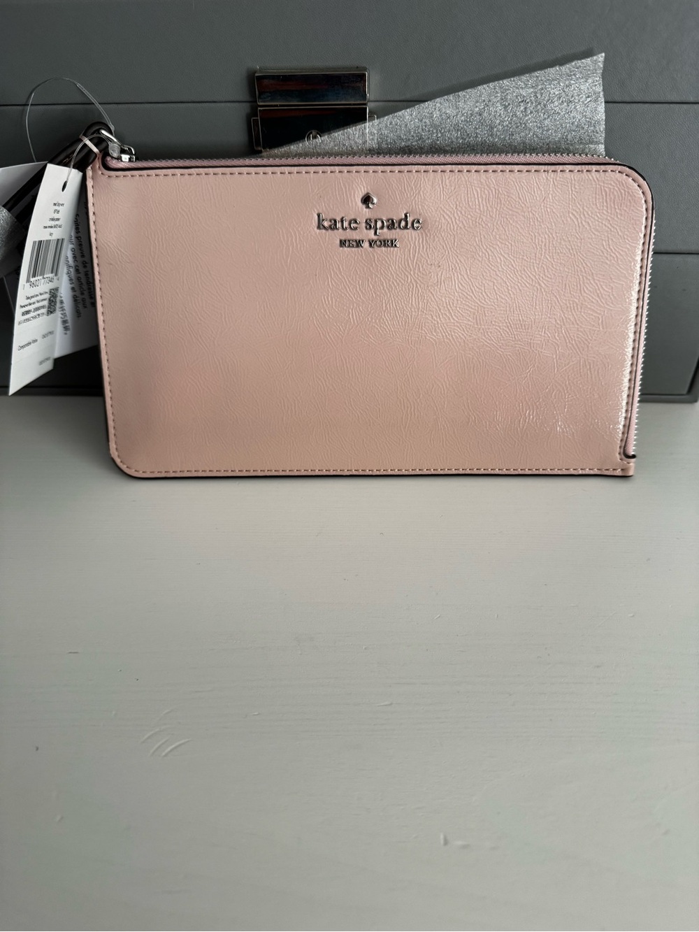 kate spade Light Pink Leather Zip Clutch